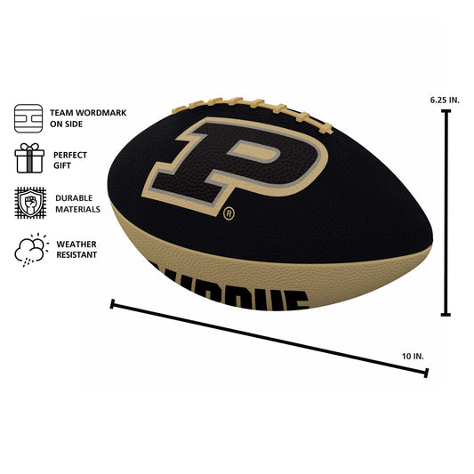 Purdue Pinwheel Junior Size Rubber Football - Logo Brands - Flyclothing LLC