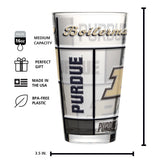 Purdue 16oz Quilted Stained Pint Glass