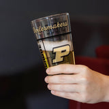 Purdue 16oz Quilted Stained Pint Glass