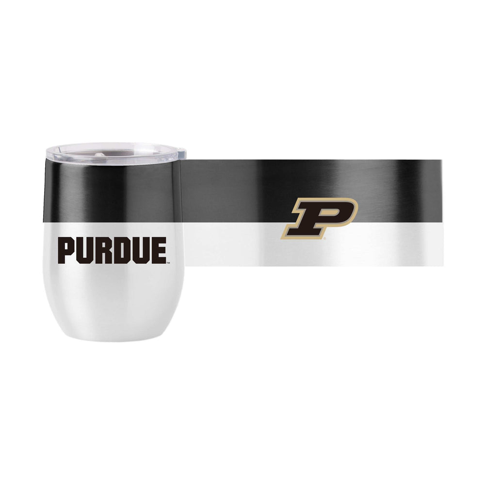 Purdue Color Block 16 oz Stainless Curved Beverage - Logo Brands - Flyclothing LLC