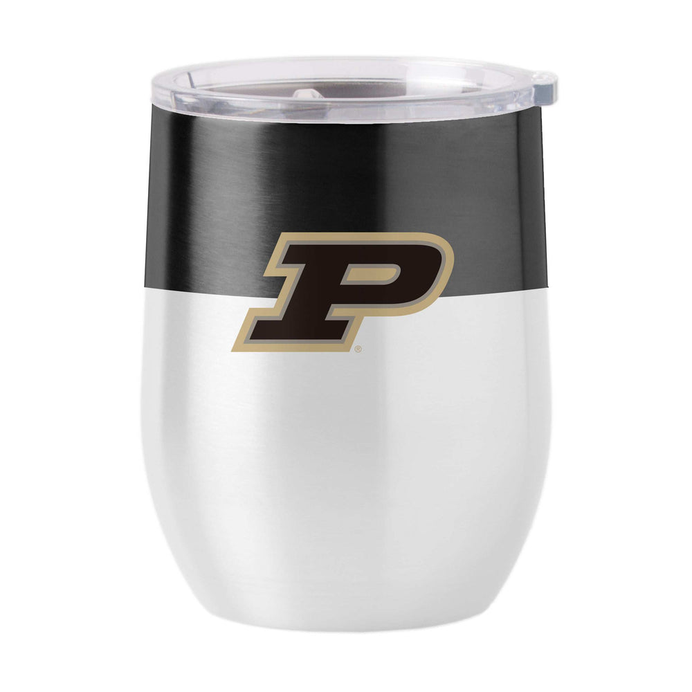 Purdue Color Block 16 oz Stainless Curved Beverage - Logo Brands - Flyclothing LLC