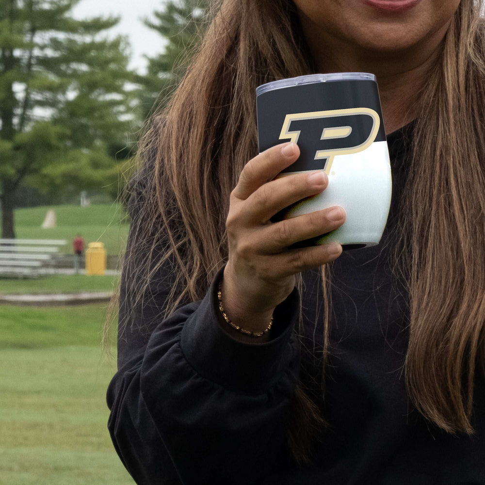 Purdue Color Block 16 oz Stainless Curved Beverage - Logo Brands - Flyclothing LLC