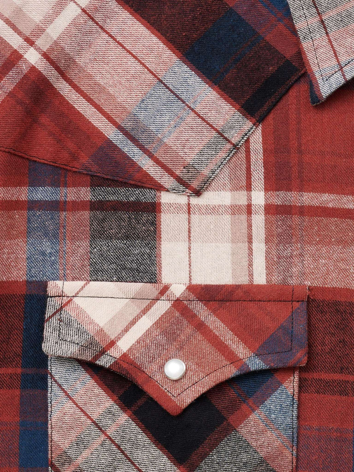 Men's Ely Cattleman Long Sleeve Flannel Plaid Western Snap Shirt- Brick - Ely Cattleman - Flyclothing LLC