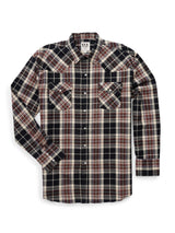 Men's Ely Cattleman Long Sleeve Flannel Plaid Western Snap Shirt- Black - Ely Cattleman - Flyclothing LLC