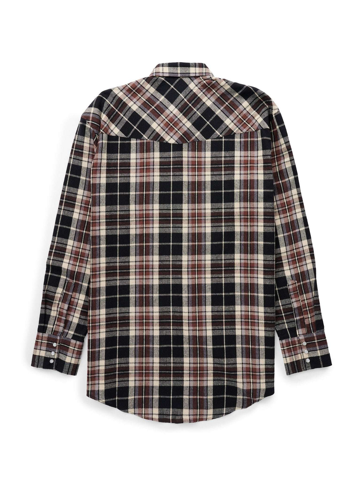Men's Ely Cattleman Long Sleeve Flannel Plaid Western Snap Shirt- Black - Ely Cattleman - Flyclothing LLC