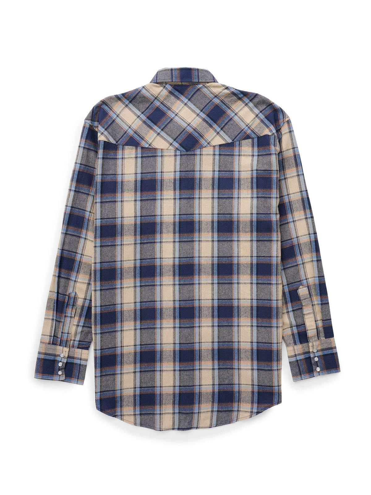 Men's Ely Cattleman Long Sleeve Flannel Plaid Western Snap Shirt- Indigo - Ely Cattleman - Flyclothing LLC