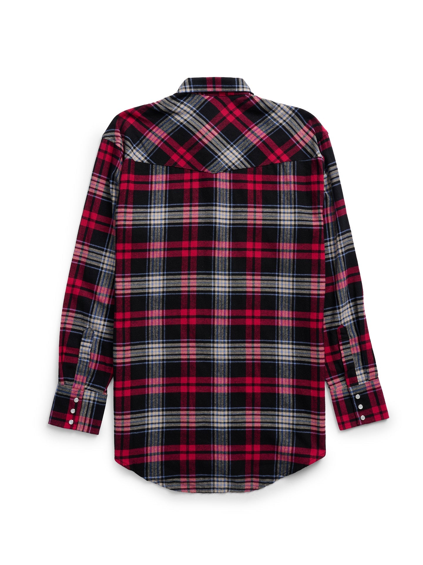 Men's Ely Cattleman Long Sleeve Flannel Plaid Western Snap Shirt- Black