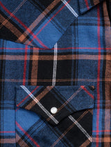 Men's Ely Cattleman Long Sleeve Flannel Plaid Western Snap Shirt- Blue - Ely Cattleman - Flyclothing LLC