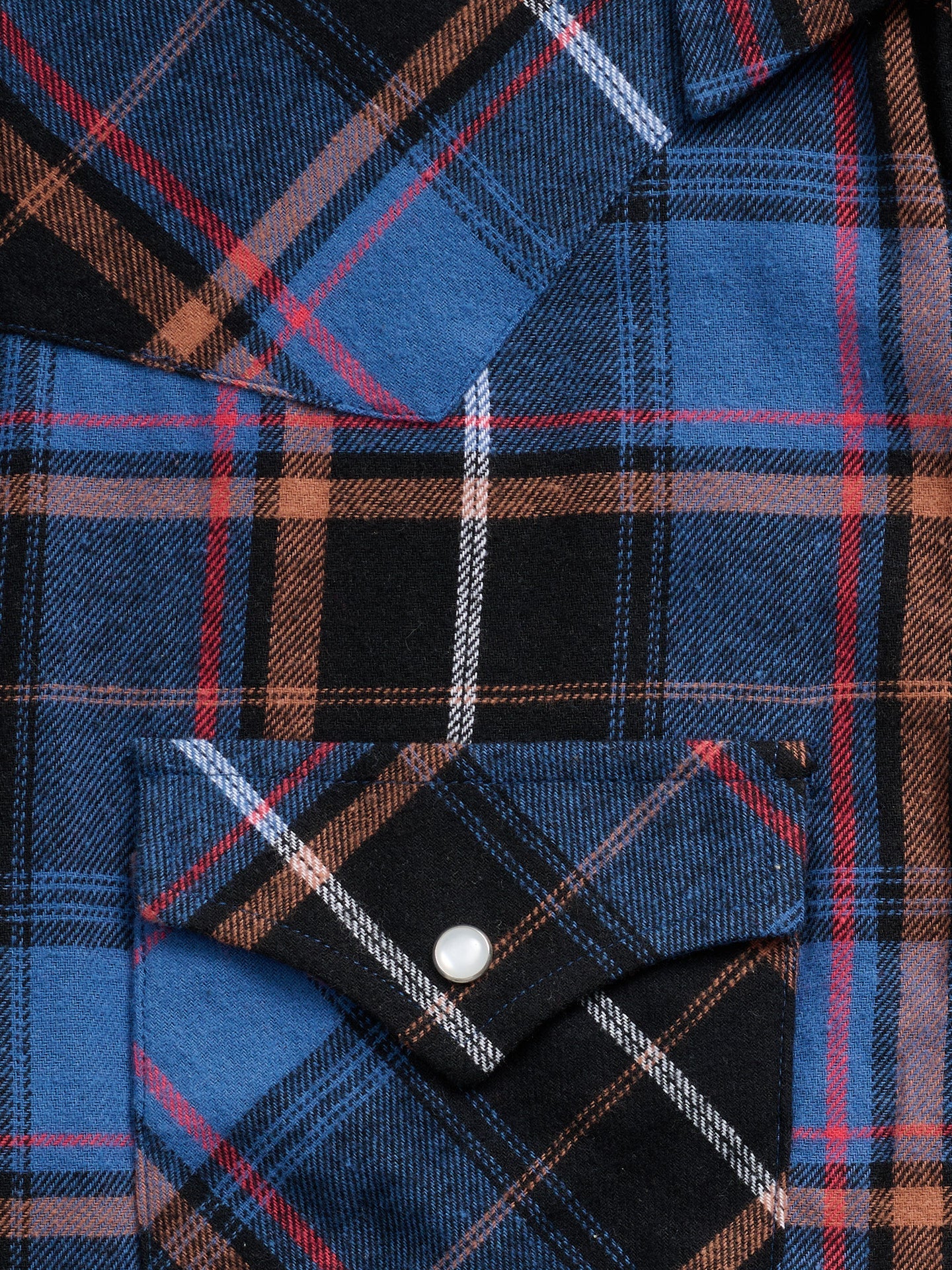 Men's Ely Cattleman Long Sleeve Flannel Plaid Western Snap Shirt- Blue