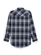 Men's Ely Cattleman Long Sleeve Flannel Plaid Western Snap Shirt- Indigo - Ely Cattleman - Flyclothing LLC