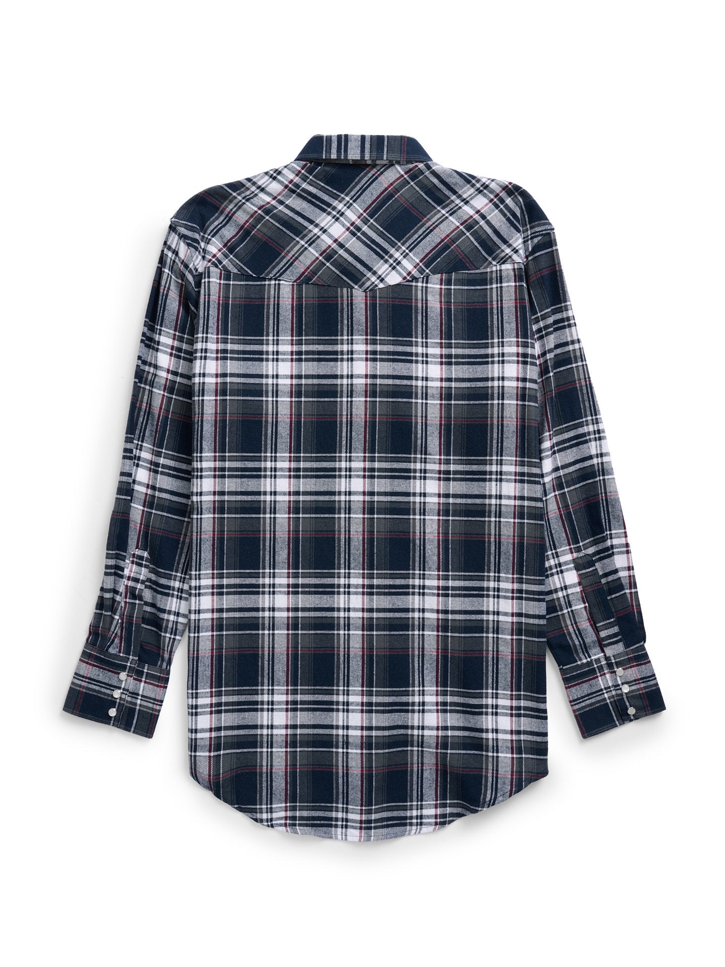 Men's Ely Cattleman Long Sleeve Flannel Plaid Western Snap Shirt- Indigo