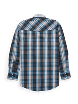 Men's Ely Cattleman Long Sleeve Brawny Flannel Western Snap Shirt- Black
