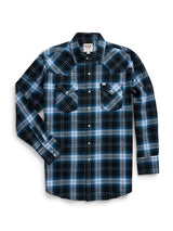 Men's Ely Cattleman Long Sleeve Brawny Flannel Western Snap Shirt- Black