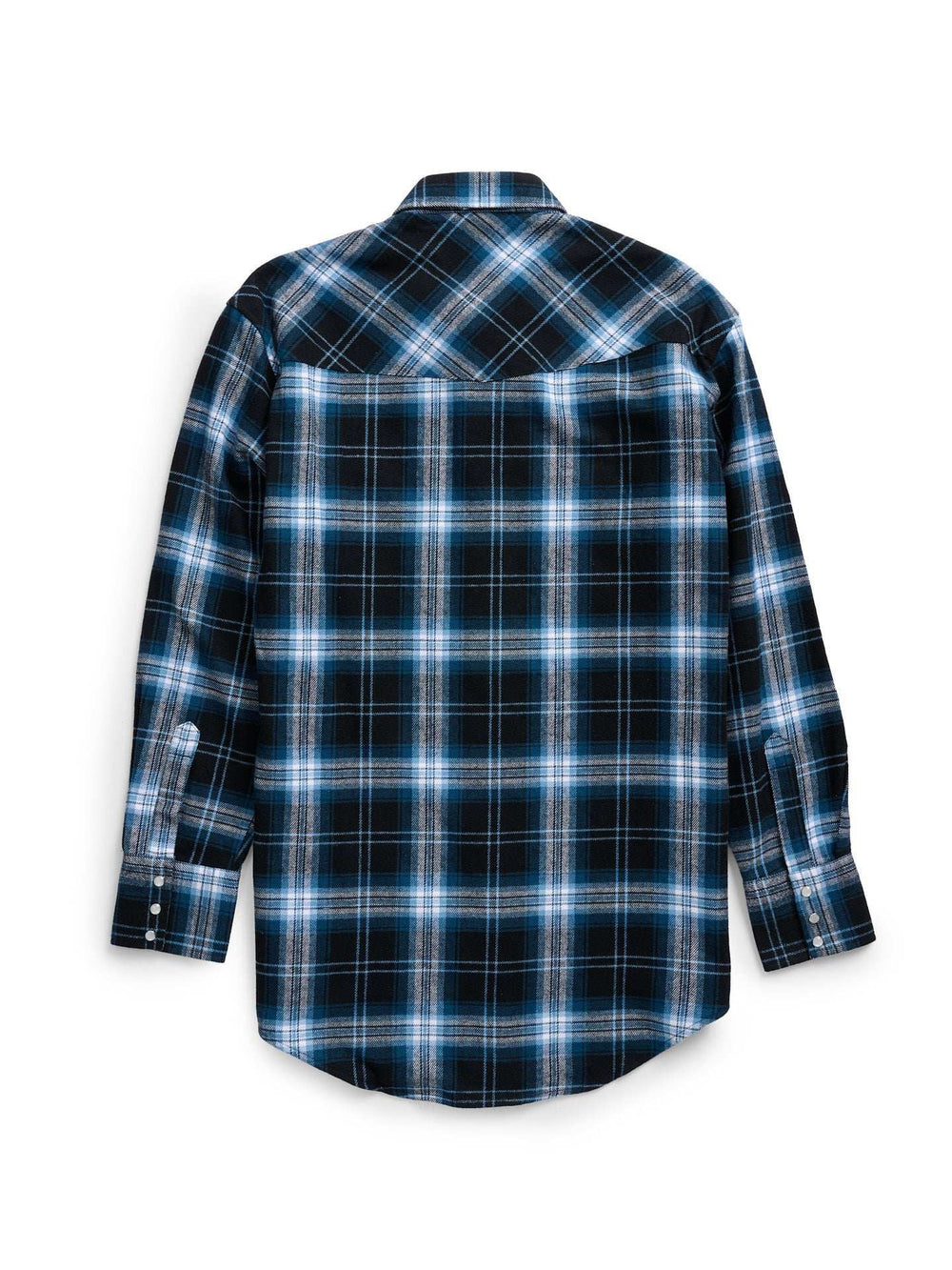 Men's Ely Cattleman Long Sleeve Brawny Flannel Western Snap Shirt- Black - Ely Cattleman - Flyclothing LLC