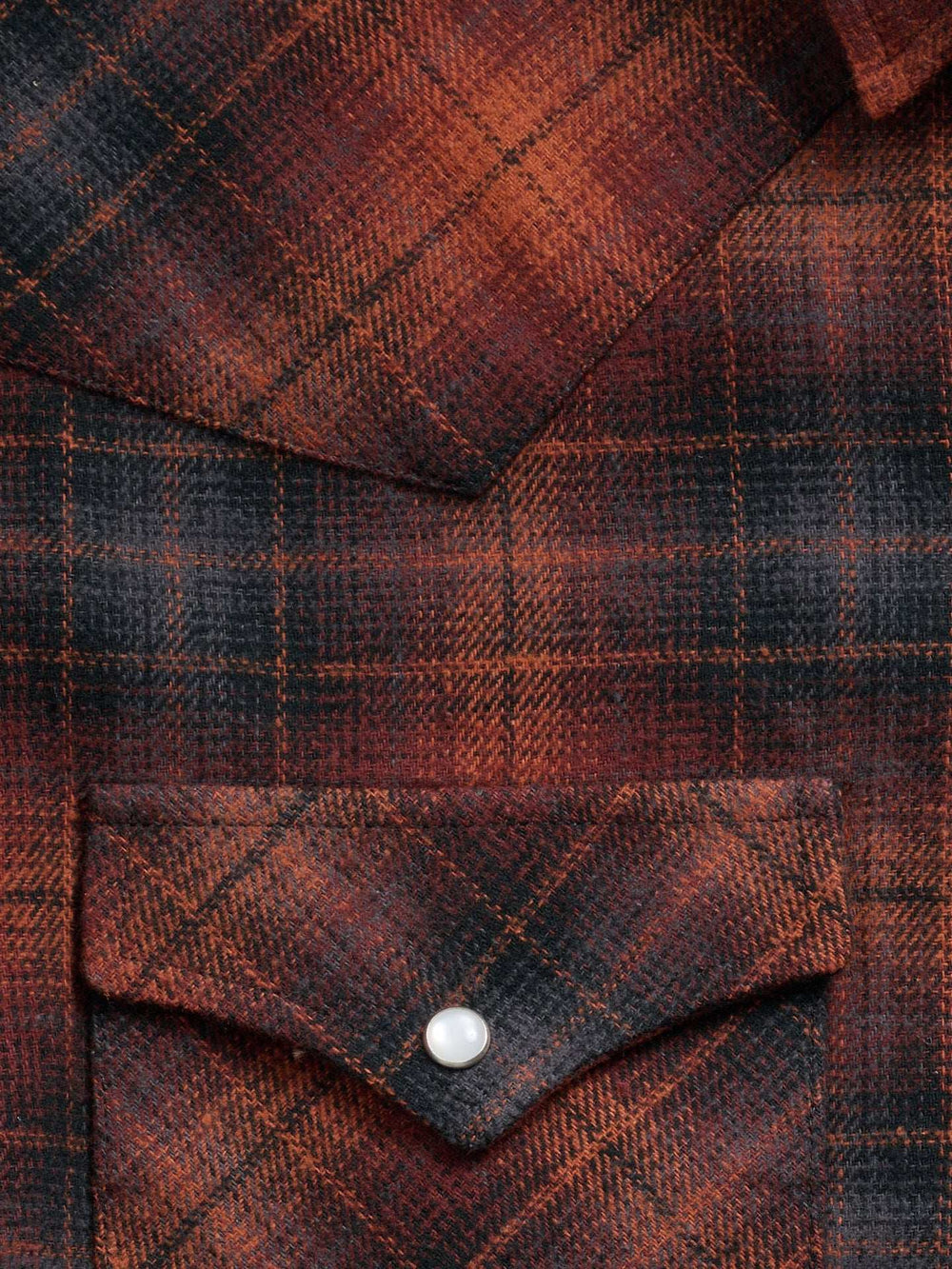 Men's Ely Cattleman Long Sleeve Brawny Flannel Western Snap Shirt- Rust - Ely Cattleman - Flyclothing LLC