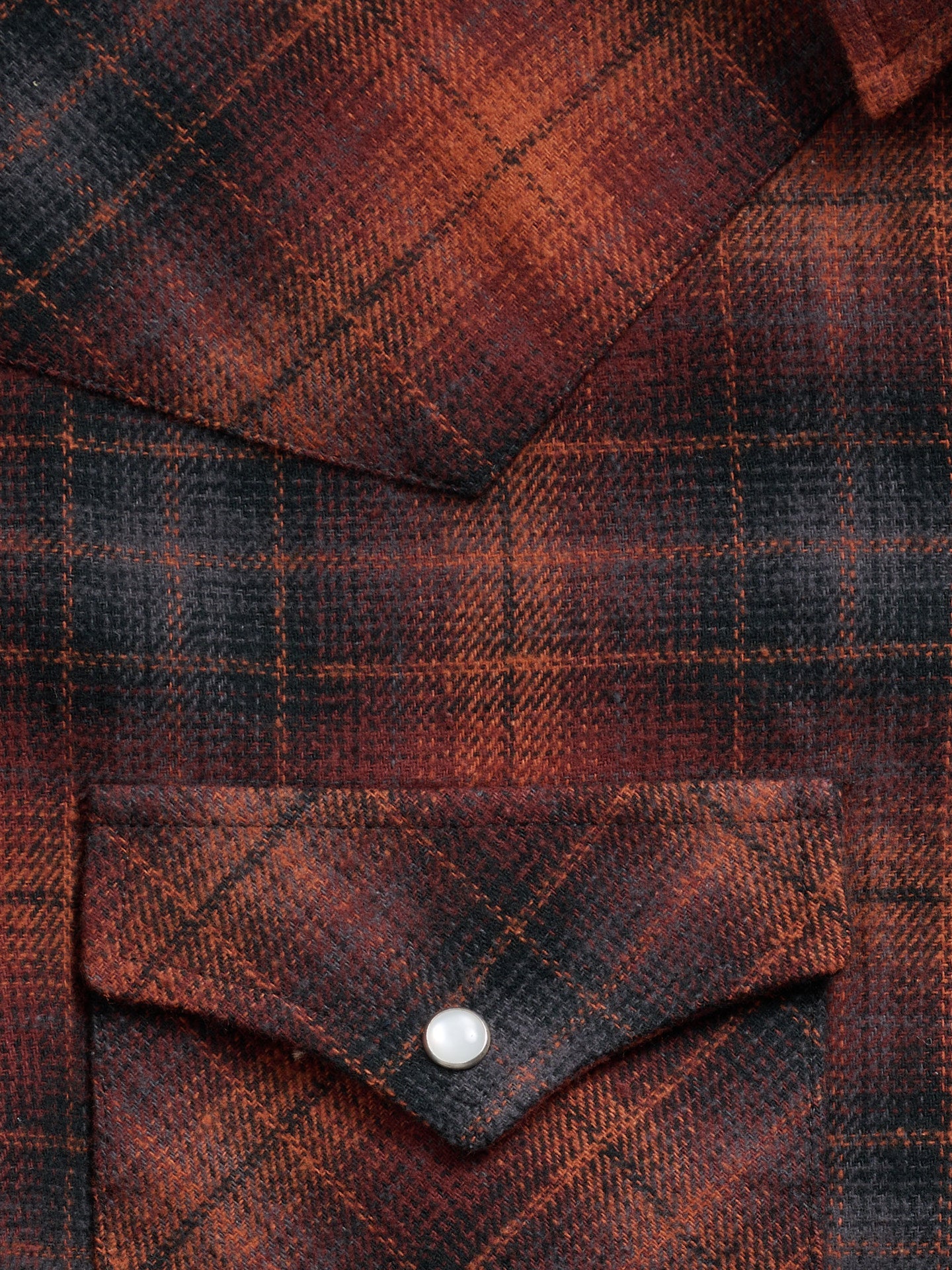 Men's Ely Cattleman Long Sleeve Brawny Flannel Western Snap Shirt- Rust