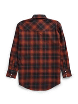 Men's Ely Cattleman Long Sleeve Brawny Flannel Western Snap Shirt- Rust - Ely Cattleman - Flyclothing LLC