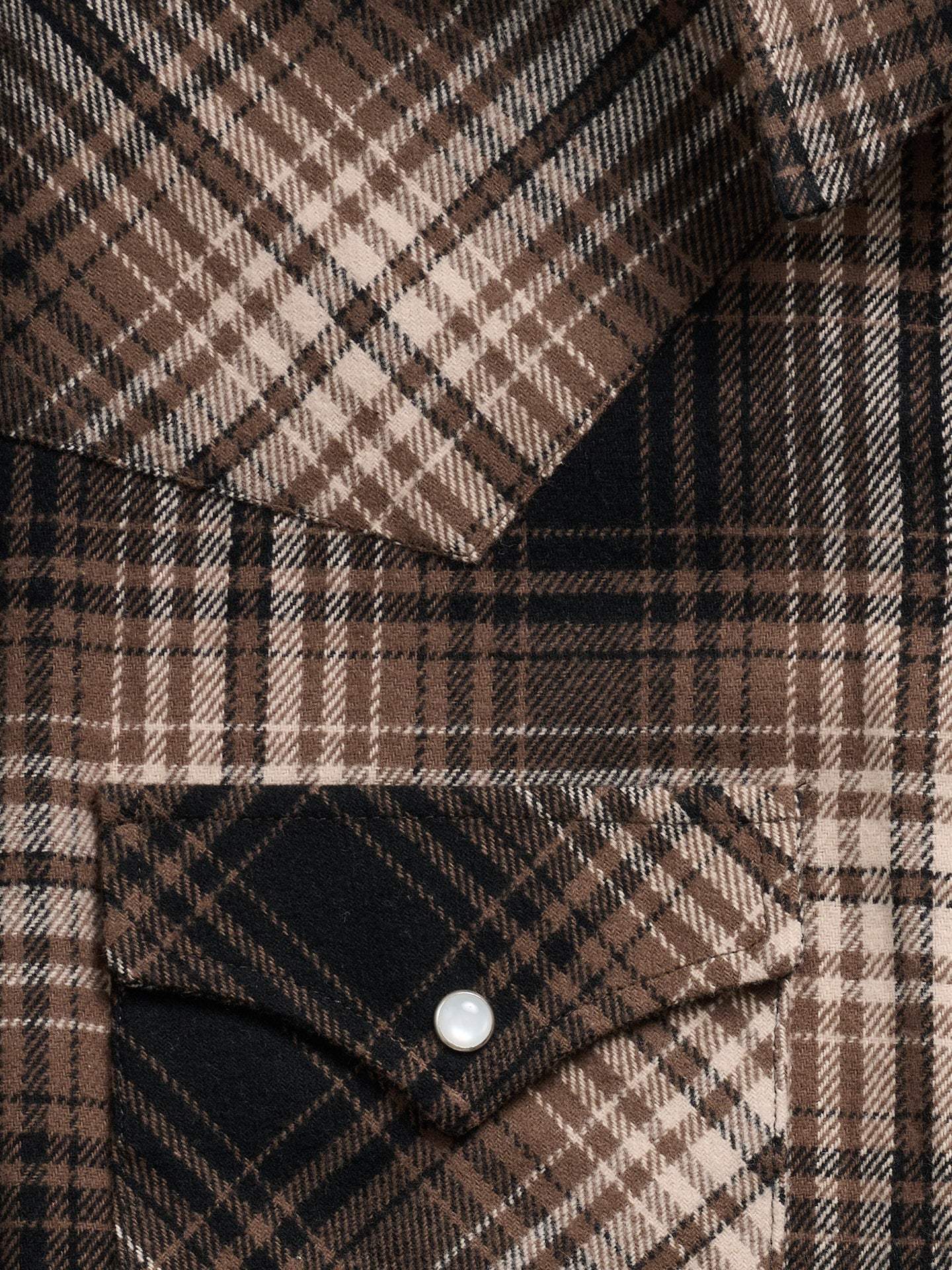 Men's Ely Cattleman Long Sleeve Brawny Flannel Western Snap Shirt- Tan - Ely Cattleman - Flyclothing LLC
