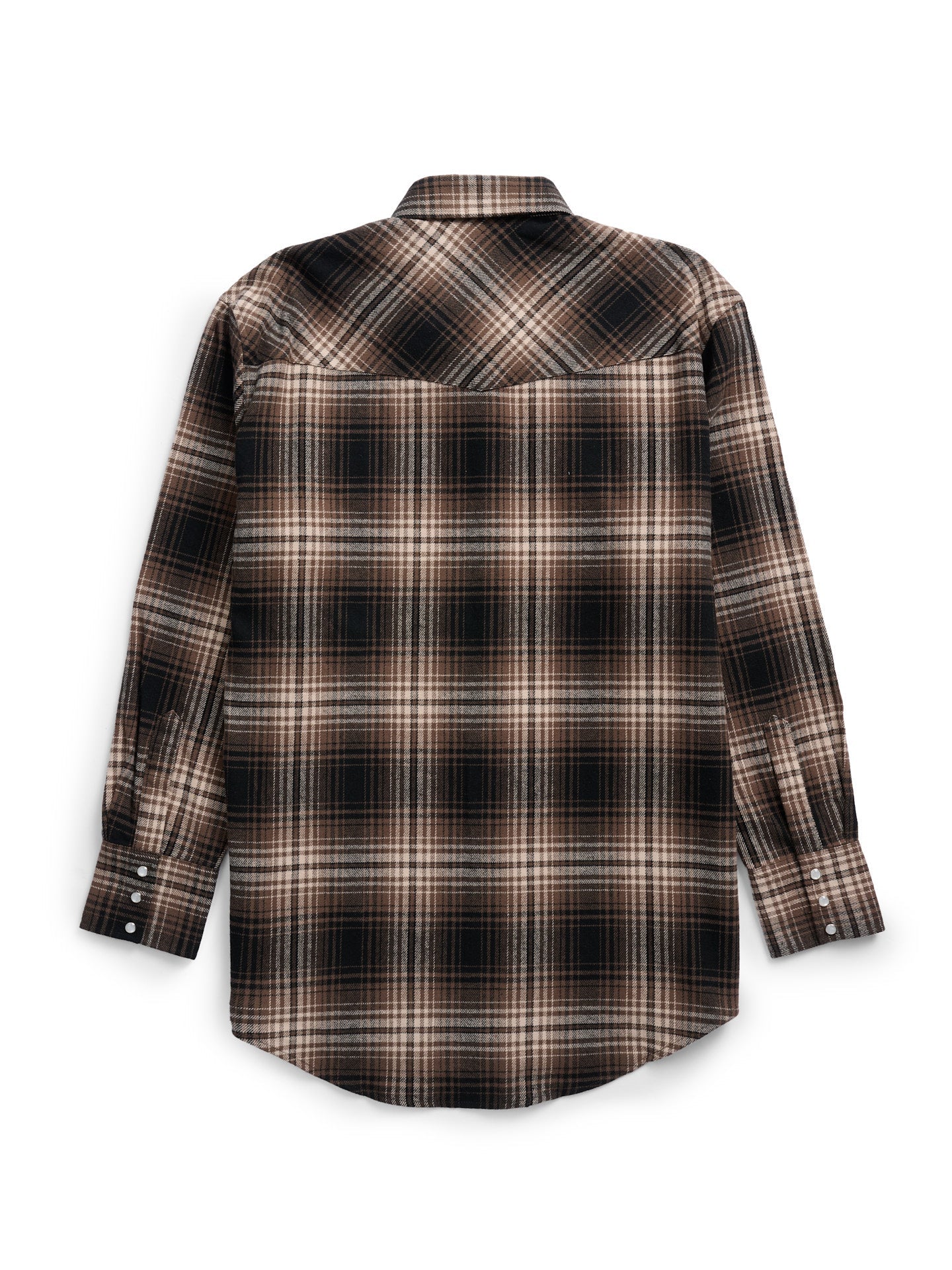 Men's Ely Cattleman Long Sleeve Brawny Flannel Western Snap Shirt- Tan