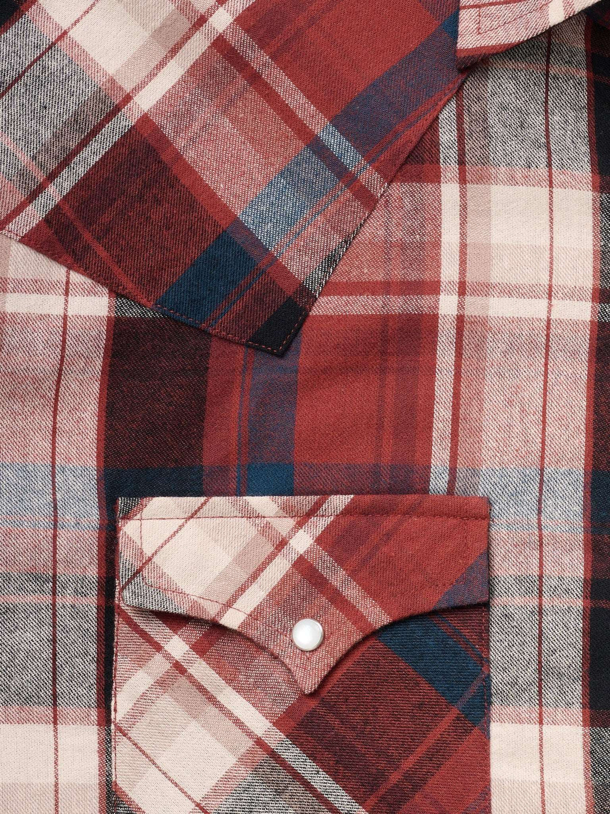 Men's Ely Cattleman Long Sleeve Quilted Flannel- Brick - Ely Cattleman - Flyclothing LLC