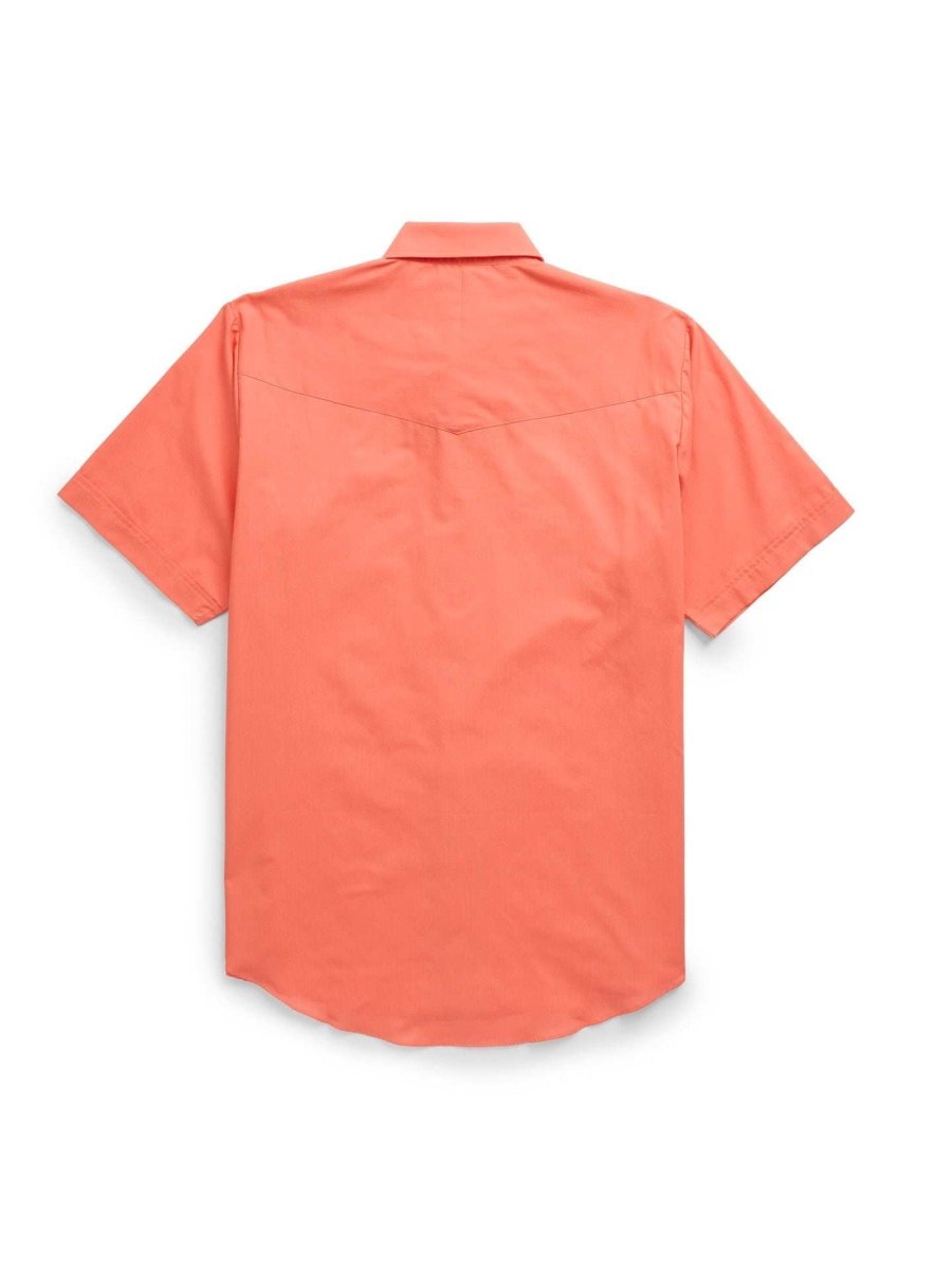 Men's Ely Cattleman Short Sleeve Solid Coral Western Shirt - Ely Cattleman - Flyclothing LLC