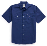 Men's Ely Cattleman Short Sleeve Solid Navy Western Shirt