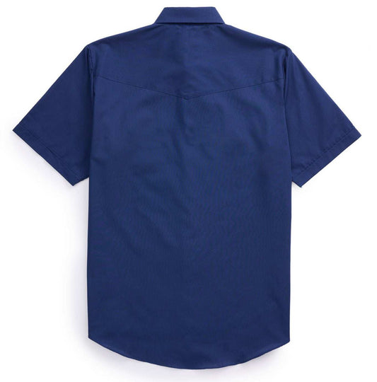 Men's Ely Cattleman Short Sleeve Solid Navy Western Shirt - Ely Cattleman - Flyclothing LLC