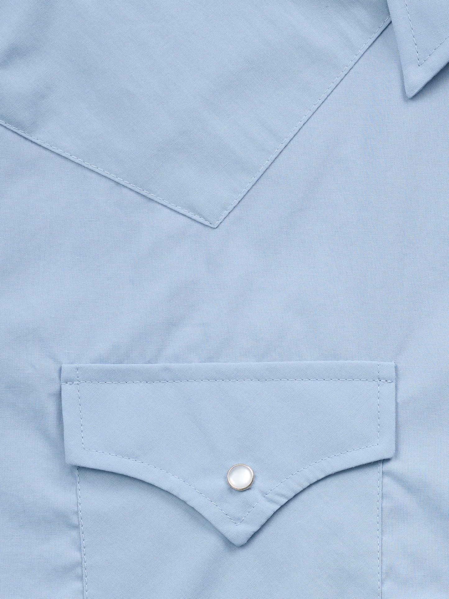 Men's Ely Cattleman Short Sleeve Solid Stone Blue Western Shirt