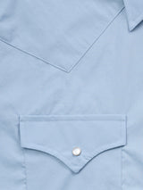 Men's Ely Cattleman Short Sleeve Solid Stone Blue Western Shirt