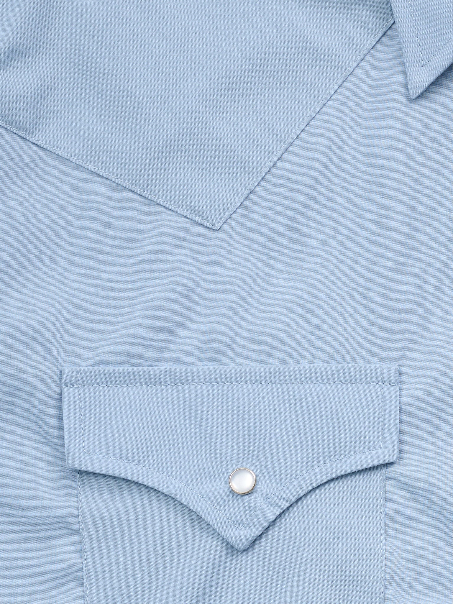 Men's Ely Cattleman Short Sleeve Solid Stone Blue Western Shirt