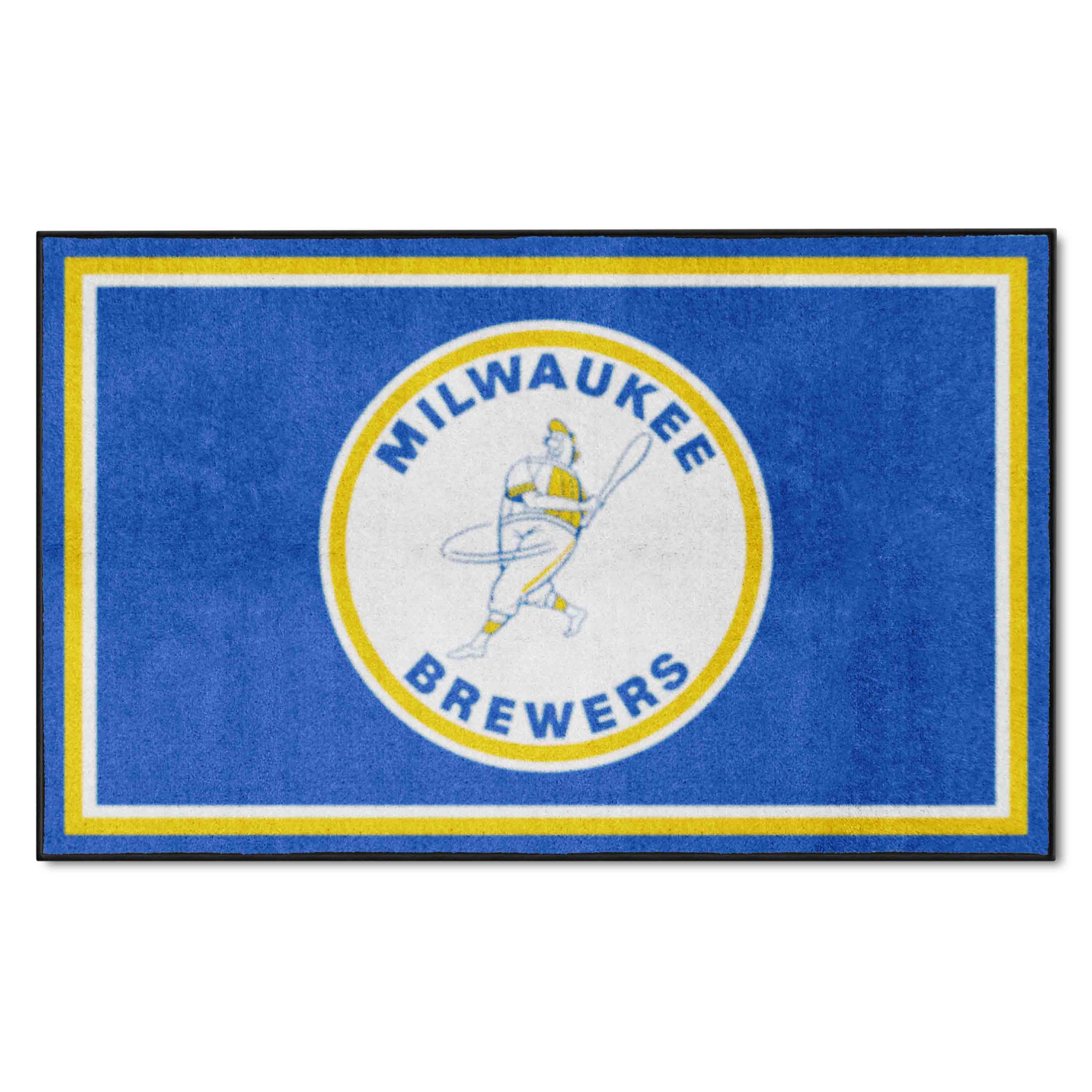 Milwaukee Brewers 4ft. x 6ft. Plush Area Rug1970 - Milwaukee Brewers
