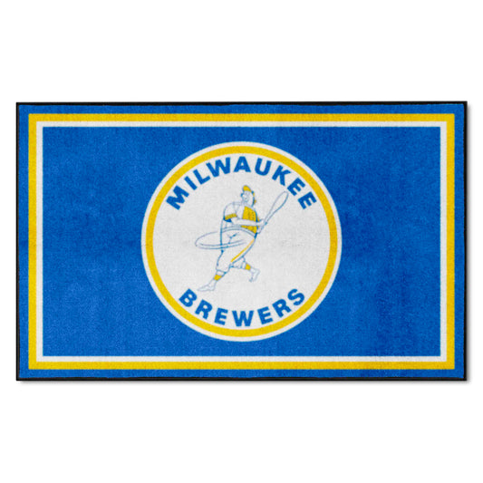 Milwaukee Brewers 4ft. x 6ft. Plush Area Rug1970 - Milwaukee Brewers