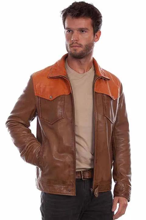 Scully Leather Saddle Tan Men's Leather Jacket - Scully Leather