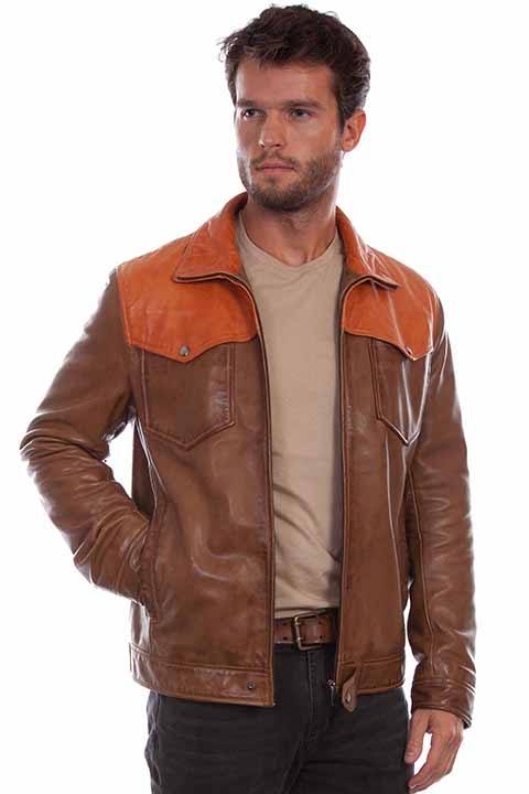 Scully Leather Saddle Tan Men's Leather Jacket - Flyclothing LLC