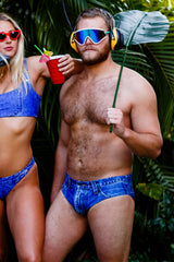 The Daytona Dong Sarong | Denim Print Swim Brief - Shinesty