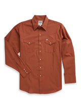 Men's Ely Cattleman Long Sleeve Solid Rust Western Shirt
