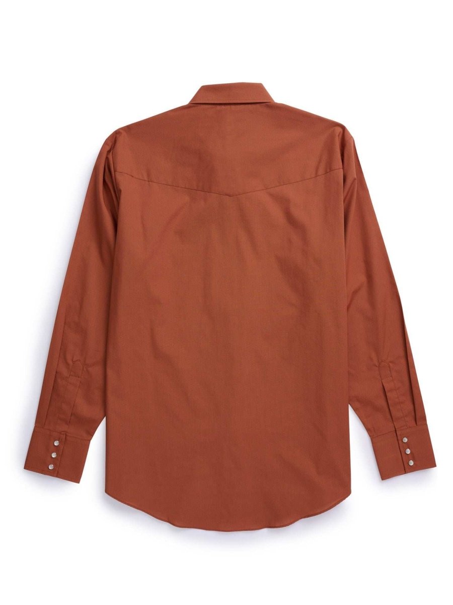 Men's Ely Cattleman Long Sleeve Solid Rust Western Shirt - Ely Cattleman - Flyclothing LLC