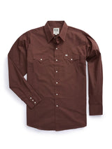 Men's Ely Cattleman Long Sleeve Solid Chocolate Western Shirt - Ely Cattleman - Flyclothing LLC