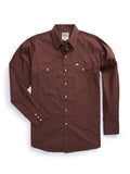 Men's Ely Cattleman Long Sleeve Solid Chocolate Western Shirt - Ely Cattleman