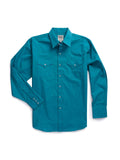 Men's Ely Cattleman Long Sleeve Solid Teal Western Shirt - Ely Cattleman - Flyclothing LLC