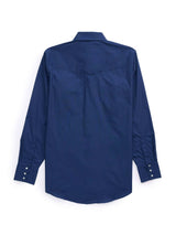 Men's Ely Cattleman Long Sleeve Solid Navy Western Shirt - Ely Cattleman - Flyclothing LLC