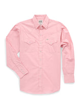 Men's Ely Cattleman Long Sleeve Solid Pink Western Shirt