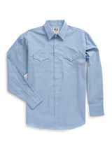 Men's Ely Cattleman Long Sleeve Solid Stone Blue Western Shirt - Ely Cattleman - Flyclothing LLC