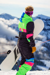 The Steep And Deep | Men's Retro Black Ski Suit - Shinesty