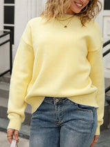 Bow-Back Round Neck Sweater - Trendsi - Flyclothing LLC