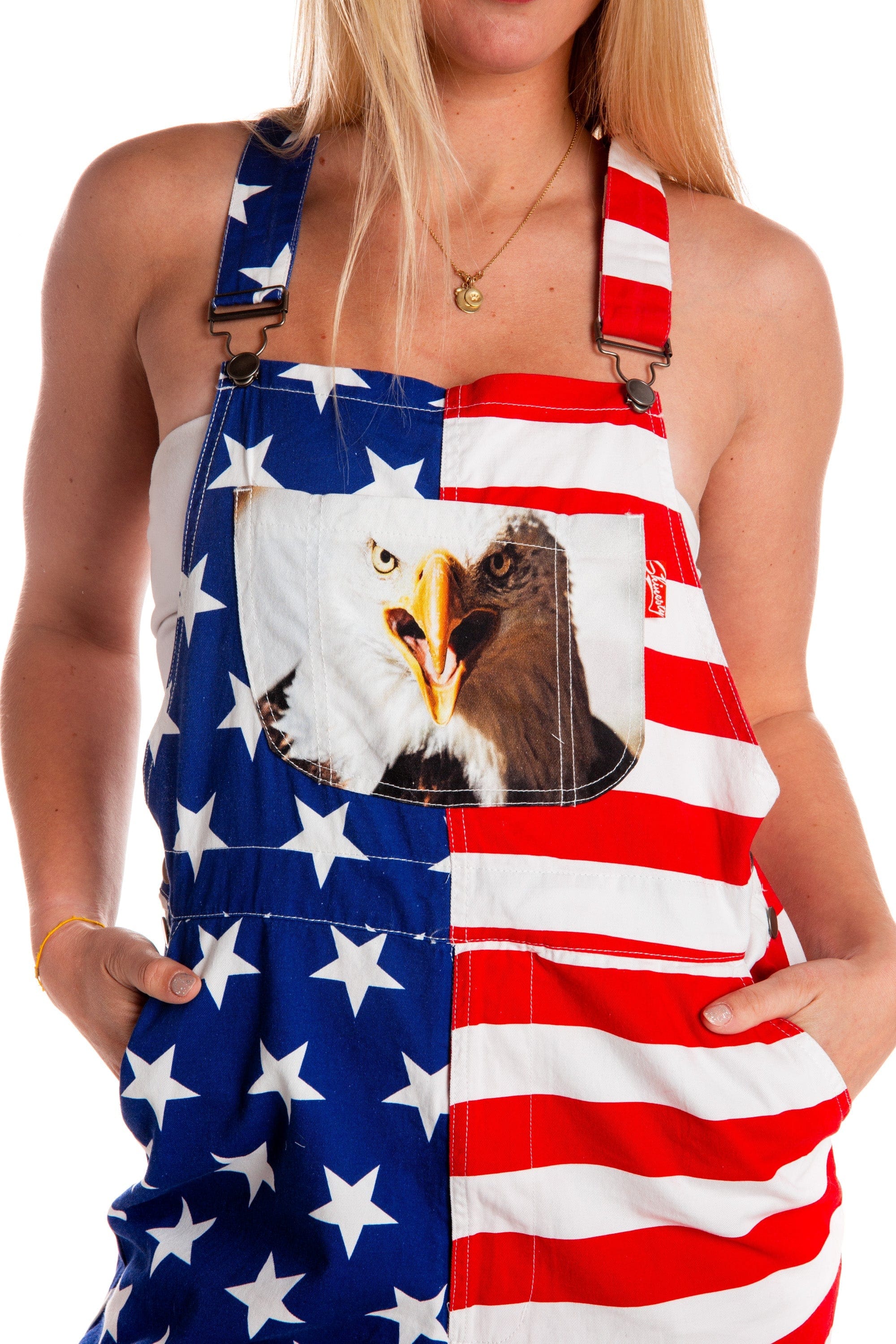 The Screamin Eagles | Women's Unisex American Flag Overalls - Shinesty