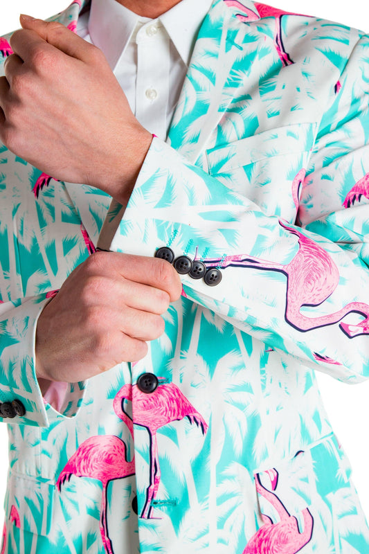 El Flamenco | Tropical Flamingo Print Suit - Shinesty