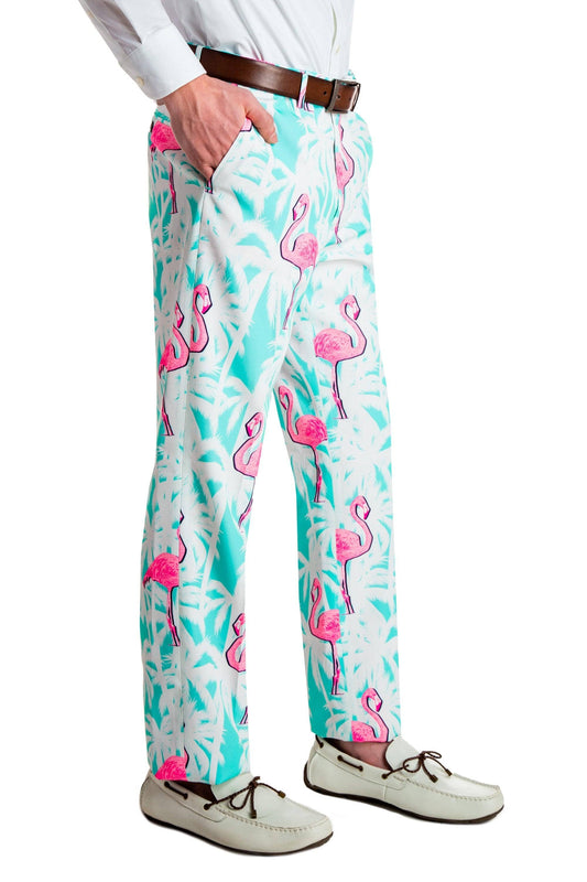 El Flamenco | Tropical Flamingo Print Pants - Shinesty