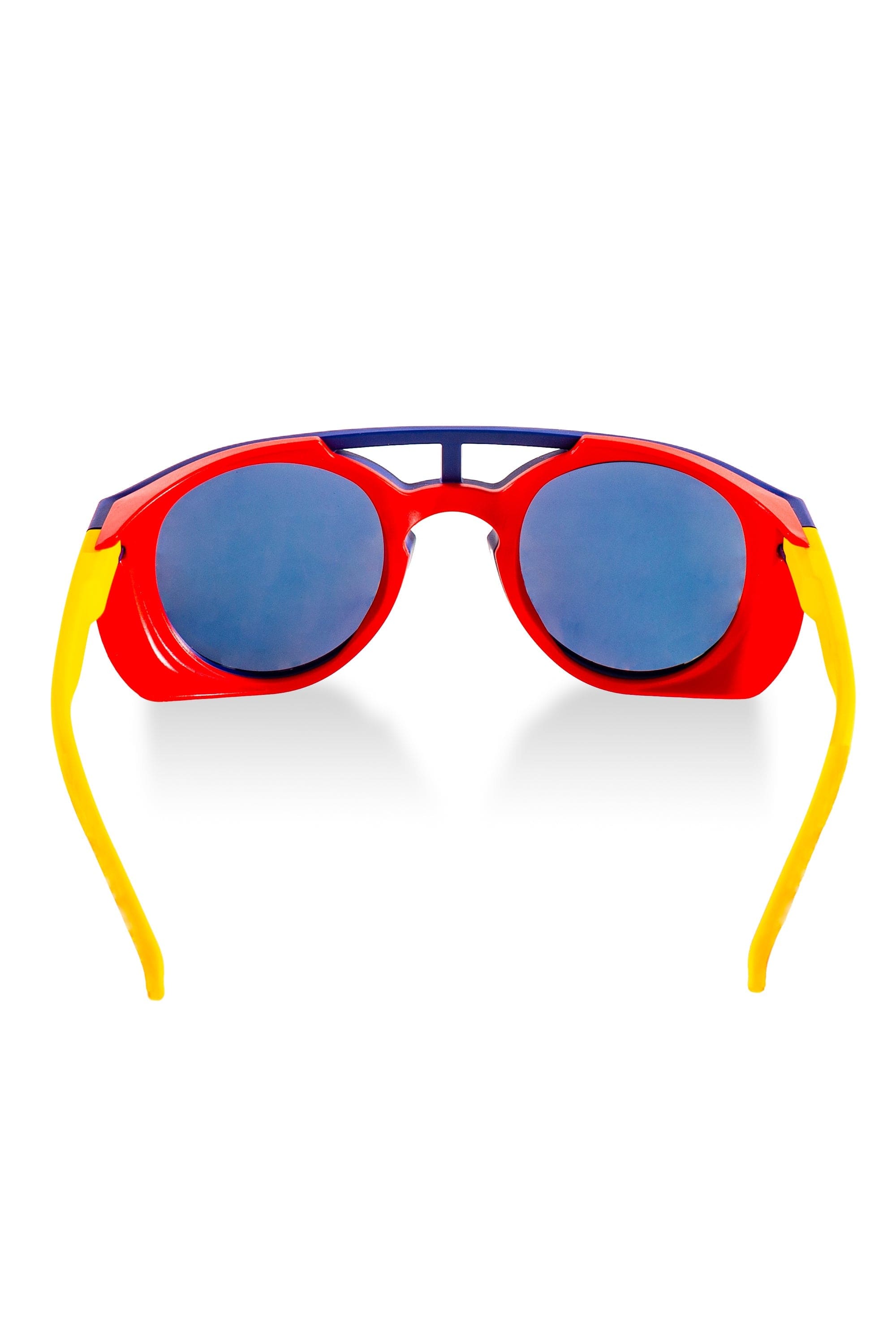 The Sun Cafe | Navy And Yellow Glacier Sunglasses - Shinesty