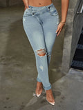 Distressed Skinny Jeans - Trendsi